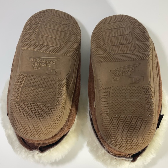 Red Wing SheepSkin Fleece Lined Cowhide Suede Leather Slippers Size L8; NICE!! - Picture 2 of 15